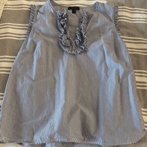 J. Crew Blue and White Striped Blouse